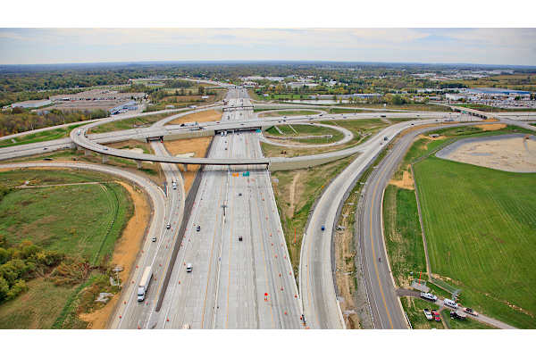 Highway interchange at Avia Lofts at Founders Road, Indiana